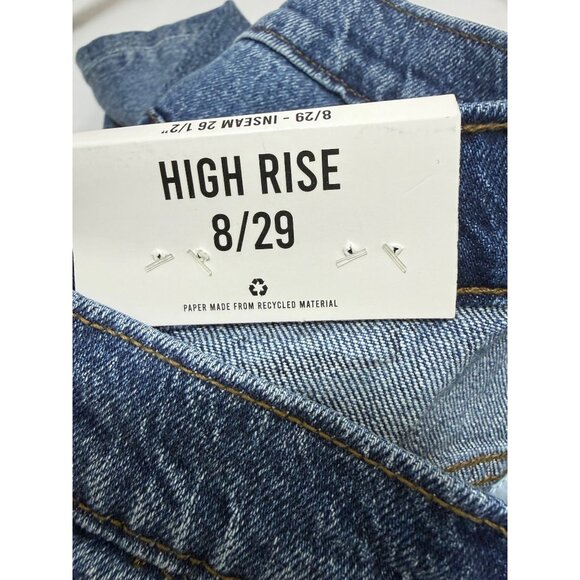 Kensie Womens Jessica High Rise Barrel Leg Med Wash Cropped Jeans Sz 8 New - Picture 7 of 9